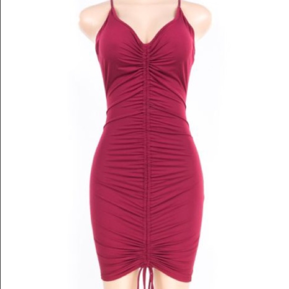 Red pull dress
